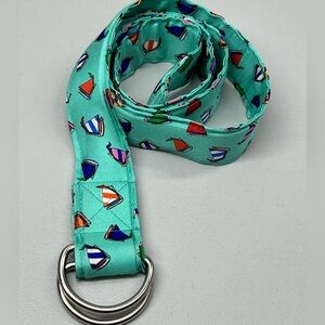 Alynn 100% Silk Sailboat Belt Size Medium 32-34